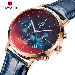 مكافأة ووتش RD83001M فريد مزدوجة اللون الهاتفي مع الأزرق حلقة من جلد <span class=keywords><strong>3</strong></span> الفرعية الهاتفي عارضة ساعة رجالي التقويم عرض ساعة - Product Image 1