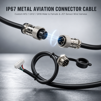 Harnais de câblage personnalisé étanche IP65 pour connecteur aéronautique M12 GX16 2-8 broches mâle/femelle vers assemblage de câbles JST pour applications industrielles