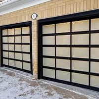Portes de garage en aluminium modernes pour villas résidentielles, résistantes aux ouragans, à ouverture automatique, fonctionnement intelligent, sécurité