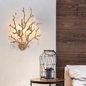 New Arrival Bedroom Living <b>Room</b> Wall <b>Light</b> Sconce Vintage Gold Copper Indoor <b>Led</b> Crystal Wall Lamps Modern - Product Image 1