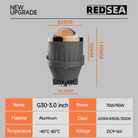 Lampu Kabut LED Bi-LED Redsea G30 90W Tiga Warna 3 Inci Proyektor Dual Lamp Cup Penetrasi Tinggi untuk Mobil