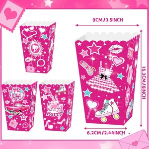 12 Pezzi Scatole per Popcorn <span class=keywords><strong>in</strong></span> Carta Rosa Acceso per Feste 'Lets <span class=keywords><strong>Go</strong></span>', Decorazioni per Compleanni e Addii al Nubilato - Product Image 2