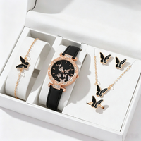 Conjunto de Joyería de Aleación Chapada en Oro con Mariposas para Mujer al por Mayor: Anillos, Collar, Pendientes, Pulsera de Moda, Regalo, Set de Boda