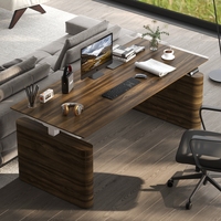 Bureau de direction moderne en bois, ergonomique, durable, en forme de L, avec fonction de bureau assis-debout à hauteur réglable
