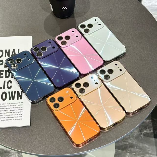 Stylish Slim Fit Electroplated CD Pattern Phone Case With Large Camera Window, for iphone 17 16 15 14 13