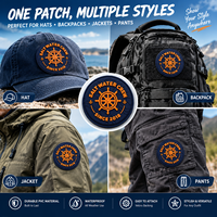 Patch PVC 2D rond à motif nautique pour vestes, casquettes, sacs et vêtements