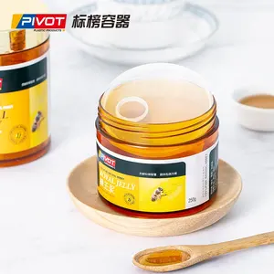 Toples kapsul jelly plastik hewan peliharaan kualitas bagus bening Putih Putih 500g Tiongkok untuk toples makanan paket madu