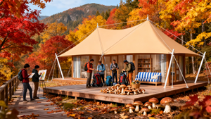 Tente de glamping de luxe semi-permanente à double compartiment, en PVC Oxford imperméable, quatre saisons, ignifuge, avec structure en acier et protection UV, 10m - Product Image 6