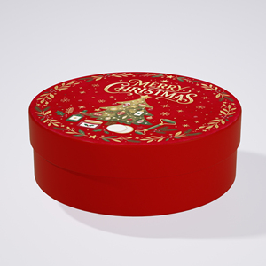 Set de Regalo de Cuidado de la Piel de Navidad en Caja Rígida Redonda con Impresión en Dorado y Inserto de EVA para Empaque de Cosméticos - Product Image 2