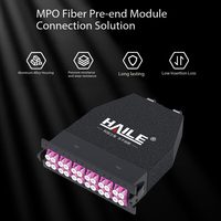 Module de cassette fibre optique HAILE MPO-LC OM3 OM4 LGX MTP MPO 12/24 fibres, MPO vers LC pour panneau de brassage fibre optique 24 cœurs réseau