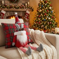 SANWEI Décoration de Noël, décoration intérieure de Noël, jouets de Noël, poupée de Père Noël, lutins, lutin de Noël mignon avec de longues jambes pliables