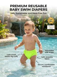 Culotte <span class=keywords><strong>de</strong></span> <span class=keywords><strong>bain</strong></span> réutilisable et ajustable pour bébé, imperméable, écologique, anti-fuite, pour garçons et filles - Product Image 4