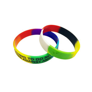 新しいデザインカスタムシリコーンブレスレット広告ギフトセグメント虹シリコンリストバンド - Product Image 5