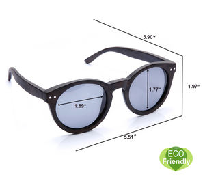 ブランドデザイナーヴィンテージレトロキャットアイサングラス偏光ドライビングハンドメイドラウンドウッドバンブーサングラス男性用女性用 - Product Image 3