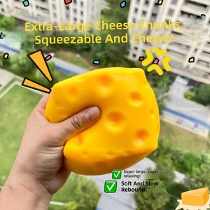 11CM Jumbo Cheese <b>Squishy</b> Toy Extra Large Slow Rebound Decompression Fidget, Soft Realistic Cheese Shape Stress Ball Gift - Product Image 2