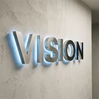 Enseigne publicitaire en métal inoxydable 3D avec logo rétroéclairé par LED personnalisé de haute qualité, garantie 3 ans pour les entreprises en extérieur