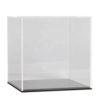 Boîte de présentation en acrylique transparente de haute qualité avec base noire, étui anti-poussière pour figurines d'action, objets de collection, jouets, figurines, vitrine