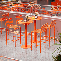Table haute pour jardin extérieur en fer forgé de style industriel chaise pour bar café thé boutique meubles créatifs de magasin de thé au lait