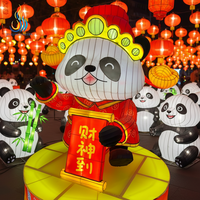 Maßgefertigte Lebensgroße Panda-Laterne für Draußen Maskottchen-Laterne für Laternenfest Tierfigur für Chinesisches Neujahr Chinatown-Ausstellung