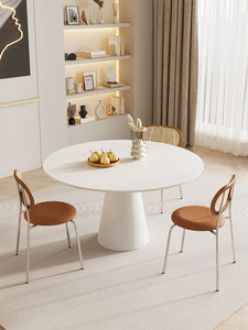 <span class=keywords><strong>Mesa</strong></span> de Comedor con Base de Roca para Apartamentos Pequeños, Diseño Minimalista, Color Negro y Blanco Puro, Giratoria, Mueble Multifuncional para el Hogar - Product Image 3