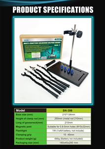 Pro'sKit SN-398 - Soporte <span class=keywords><strong>de</strong></span> Soldadura Multifunción con 4 Brazos Flexibles, Luz LED y Soporte Magnético para PCB, Ideal para Laboratorio <span class=keywords><strong>de</strong></span> Retrabajo - Product Image 6