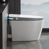 Inodoro Inteligente de Cerámica Moderno con Descarga por Sifón, Bidé con Apertura Automática, Control Remoto, Asiento con Calefacción y Garantía de 5 Años