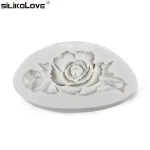 יפה עיצוב 3d רוז פרח סיליקון עוגת עובש sugarcraft רוז אפריז לבן יצק תבניות עוגת קישוט