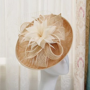 Nouveau femmes plume Widebrim Sinamay <span class=keywords><strong>cheveux</strong></span> accessoires <span class=keywords><strong>Vintage</strong></span> Derby Kentucky <span class=keywords><strong>mariage</strong></span> église fête Fascinator <span class=keywords><strong>bandeau</strong></span> - Product Image 4