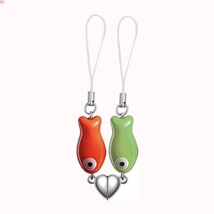 QQ 2026 Nuevo y Moderno Colgante de Pareja de Acero Inoxidable y Cerámica con Diseño de Pez, Regalo para el Día de San Valentín, Llavero con Mosquetón - Product Image 6