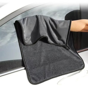 Serviette de lavage de voiture en microfibre tissée polaire corail, séchage rapide, épaisse, absorbante, double face, vente en gros - Product Image 1