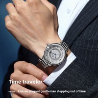 Montre pour couple, mouvement à quartz, étanche 30 m, boîtier en alliage d'acier inoxydable, usage quotidien, cadran à aiguilles, luxe léger