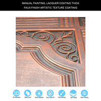 Plafond en étain de détresse Panneaux muraux gaufrés 3D en cuivre rustique PVC décoratif pour hôtels cafés clubs-Imperméable au feu pour PL65