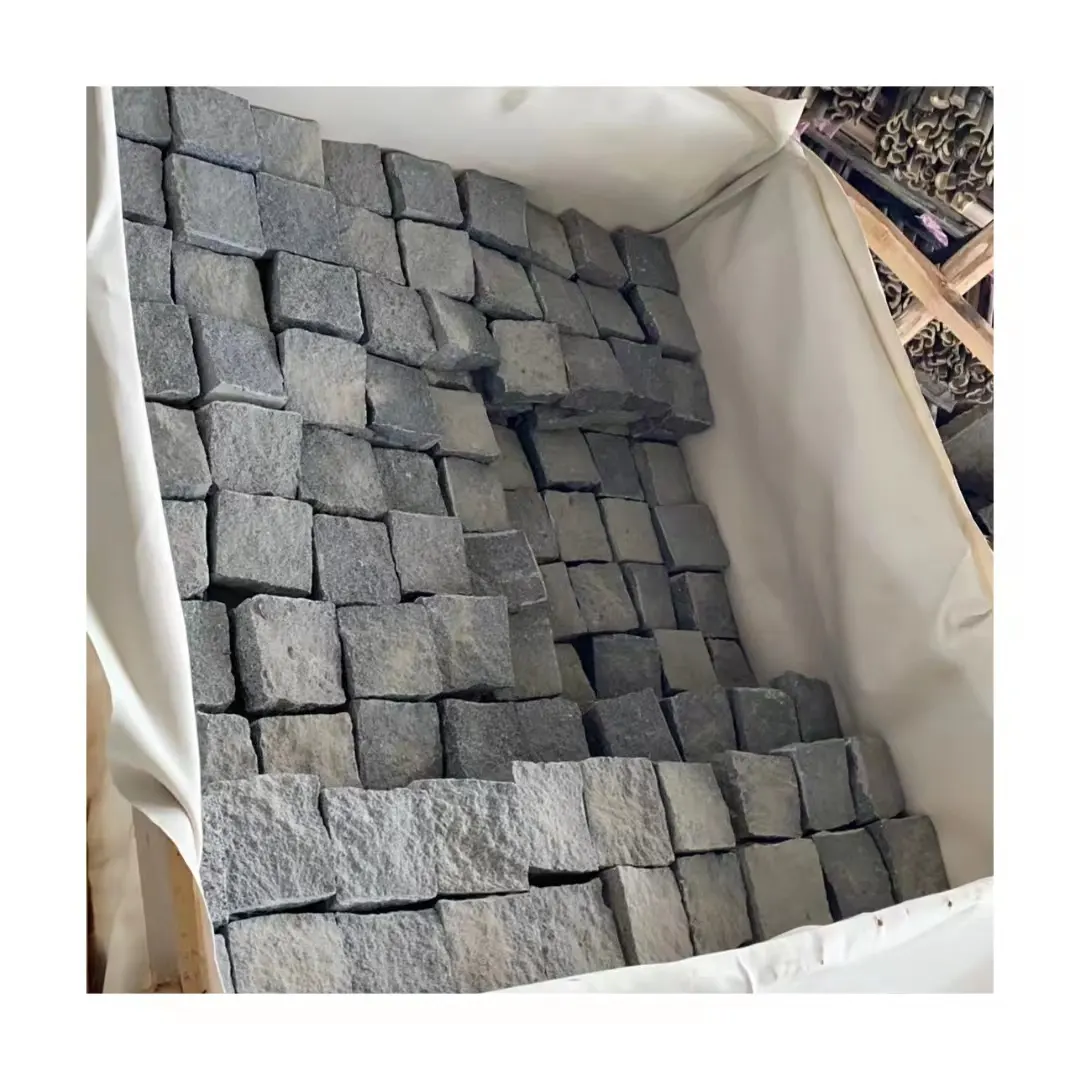 Granit abu-abu murah G654 belahan alami 10*10*5cm granit tua untuk paving luar ruangan