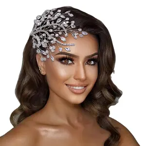 Youlapan HP587-Rhinestone Design di lusso gioielli da sposa accessori per capelli fascia in argento copricapo da sposa in cristallo