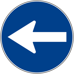 60 cm Fig. 80/B Panneau de signalisation Direction obligatoire vers la gauche Outil de tournage essentiel - Product Image 2