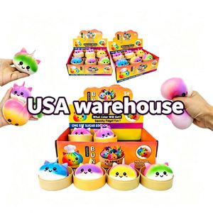 72PACK China Warehouse RTS Jouets sensoriels anti-stress Squishy Fidget en forme de Bao Bun, multicolores, remplies de farine, motifs Licorne, Chat, Arc-en-ciel - Product Image 3