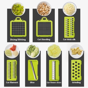 Vendita calda multifunzione in acciaio inox Cutter PP grattugia frutta verdura Dicer PE contenitore per uso domestico <span class=keywords><strong>cucina</strong></span> tritare - Product Image 3