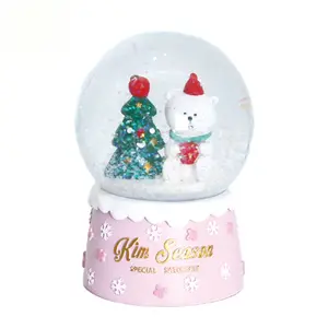 Recuerdos de alta calidad Globo de nieve Regalo de Navidad con caja de regalo Decoración de árbol de Navidad
