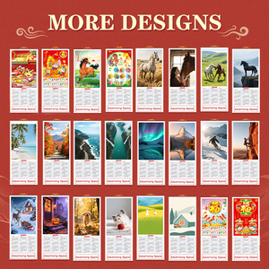 Calendario <span class=keywords><strong>Chino</strong></span> personalizado al por mayor, diseño del año 2026 del caballo en caña de bambú china, calendario de desplazamiento de pared para decoración promocional - Product Image 6
