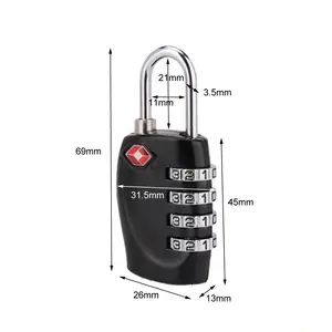 TSA güvenlik 4 haneli Mini çinko alaşım kombinasyon seyahat bavul bagaj çantası kodu şifreli kilit asma kilit dolap dolap soyunma