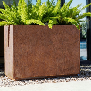 <span class=keywords><strong>Pot</strong></span> de fleurs <span class=keywords><strong>en</strong></span> métal durable et antirouille, vente directe d'usine, promotion pour aménagement paysager extérieur, jardinière robuste sur mesure - Product Image 2
