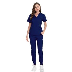 42031 ropa <span class=keywords><strong>de</strong></span> trabajo elástica <span class=keywords><strong>delantal</strong></span> algodón laboratorio Scrubs traje <span class=keywords><strong>de</strong></span> sastre para mujeres Scrubs uniformes conjuntos - Product Image 6