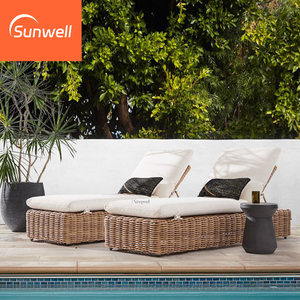 Nhà máy sản xuất đồ nội thất ngoài trời wicker ngả phòng chờ Patio mây Chaise phòng chờ Ghế hồ bơi Sun <span class=keywords><strong>Lounger</strong></span> bãi biển ghế - Product Image 1
