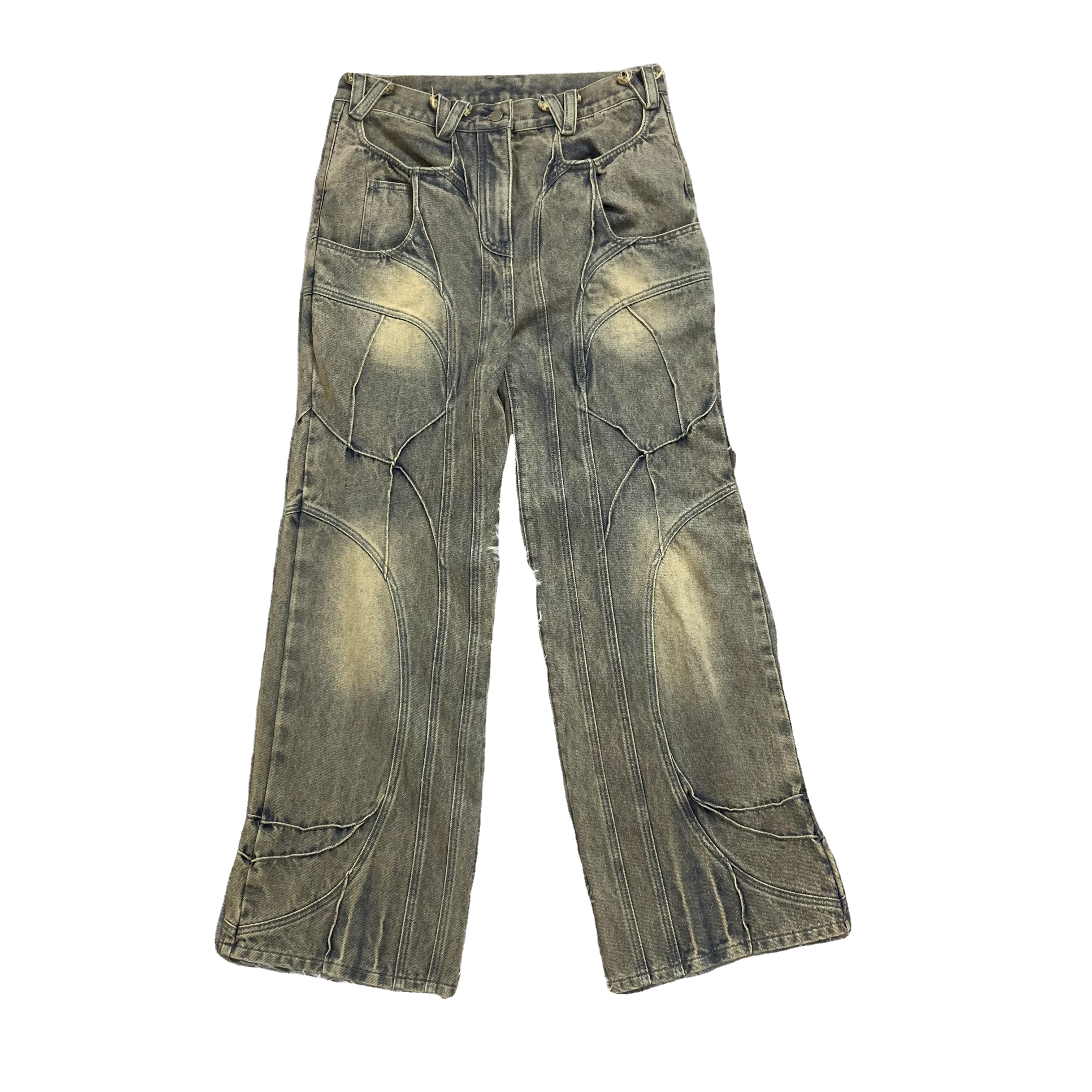 DENIMGUYS Custom Y2K Men's Washed Jeans - Gothic Street Wear