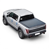 Couverture de coffre arrière pour pick-up, imperméable et antivol, en aluminium, noire, couverture manuelle enroulable pour Ram Hilux Ranger