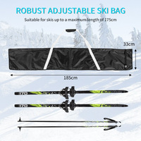 Sac de ski pour enfant, en polyester 420D, imperméable, réglable, longueur 185 cm, sangle polyvalente