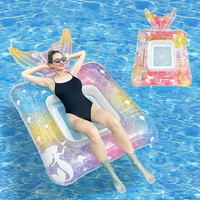 JOYEE Vente en gros de flotteurs gonflables sirène avec auvent solaire, chaise longue inclinable pour adultes, pour piscine et plage en été