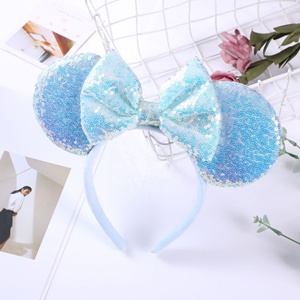 Serre-tête à paillettes Oreilles de Souris pour Noël et Halloween, Serre-tête de Princesse <span class=keywords><strong>Raiponce</strong></span> Minnie Mouse pour Costume de Cosplay et Anniversaire - Product Image 6
