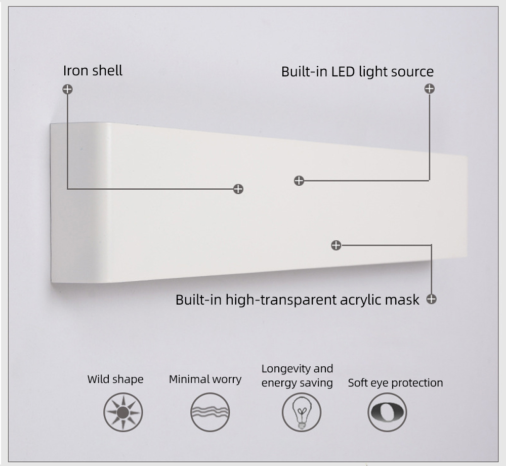 Modern Long Strip Wall Lights for Home Bedroom Living Room Corridor Aluminum Up Down Sconce led Wall Lamp Indoor