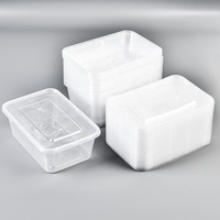 Boîte de conservation alimentaire personnalisée de 1000 ml, compatible micro-ondes, en PP, jetable, pour plats à emporter, avec couvercles